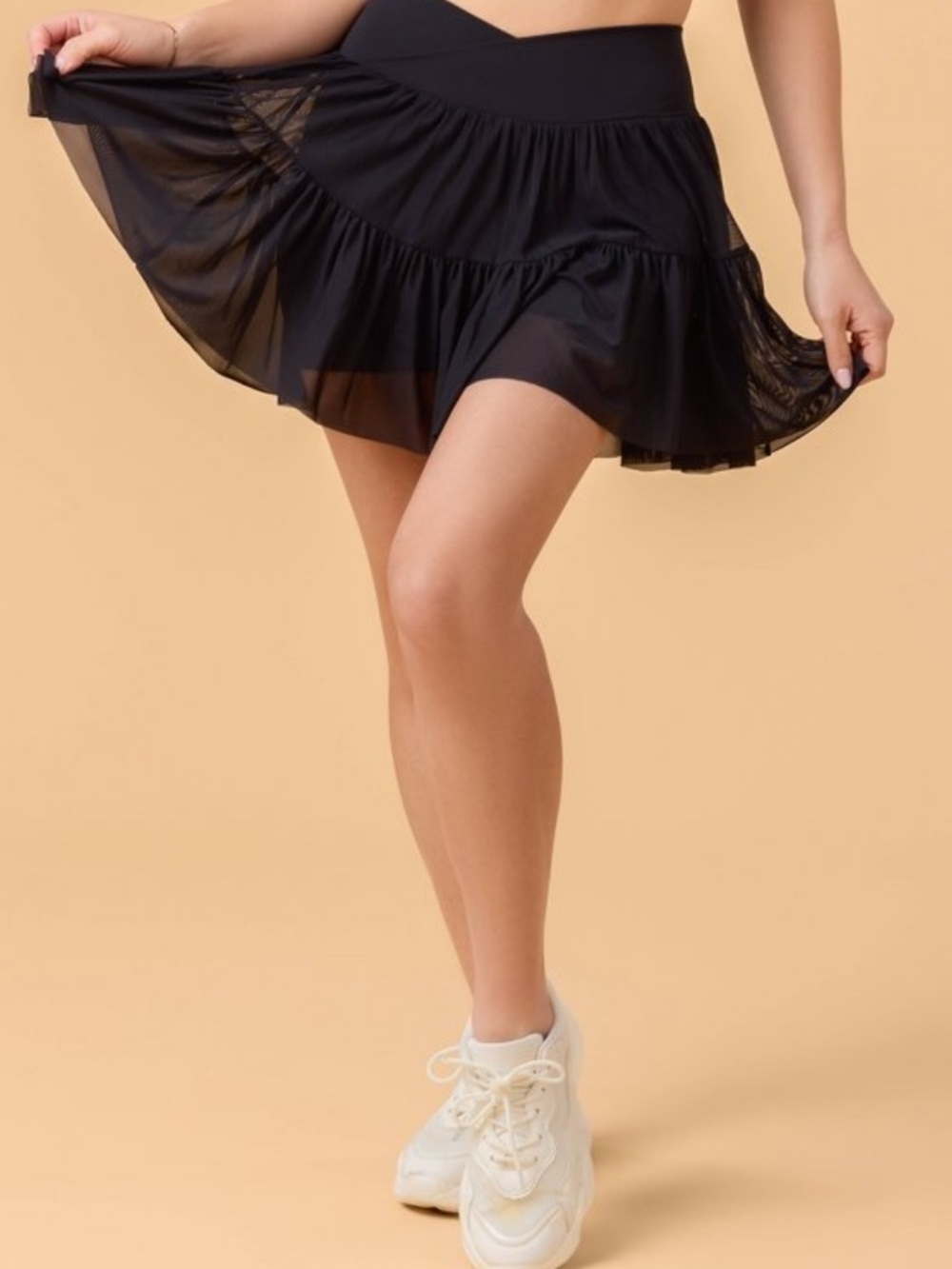 Blogilates Mesh Skort with Flared Silhouette
